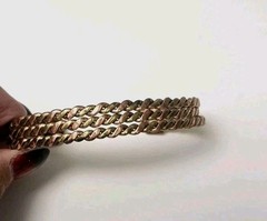 Vintage Copper And Brass Twisted Cuff Bracelet 3 Strand Boho Style Unisex