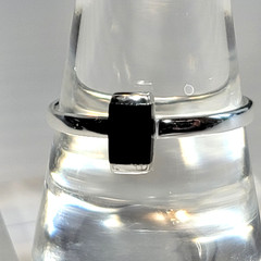 VTG Sterling Silver 925 Inlay Rings Set Of 4, Size 10, Stackable Onyx Aventurine