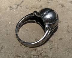 ✨🫧VINTAGE 925 STERLING SILVER MODERNIST Orb Ball STATEMENT Ring | ESTATE 🫧✨