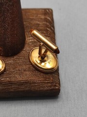 Vintage Krementz Amber Acrylic Tip Bullet Back Cufflinks Simple Sophisticated