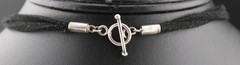 Sterling Silver Southwestern 1 5/8″💖Heart Pendant 16″ Black Leather Necklace
