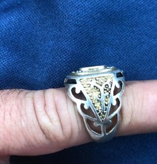 Vintage Silver Ring Celtic 8.23g Sapphire Stone Anchor Hallmark Rare