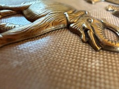 Vintage Brass Elephant Stampings 1.75” High Relief Safari Animal Jewelry Finding