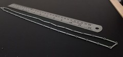 Vintage Signed Roget TM Silver Tone 24″ Opera Length Twisted Rope Bar Chain Neck