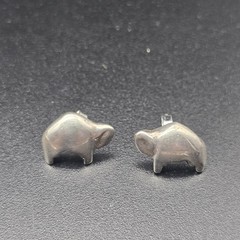 Sterling Silver Buffalo Bison Stud Earrings 925 Southwest