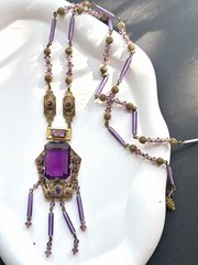 Antique Max Neiger Art Deco Purple glass Necklace