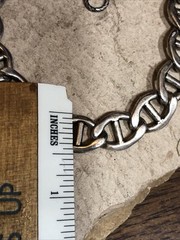 37. CATHERINE POPESCO Silver tone Anchor Mariner Chain Link Bracelet 30g, 8″+1″