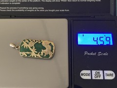Vintage Natural Green Jade 45mm X 20mm Pendant 10k Gold Filled