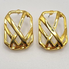 Vtg Earrings Multi Colored Lot 4 Pairs Greens Teal Gold Tone Filigree Open Work