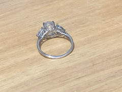 Vintage Sterling Silver Ring Moonstone Aquamarine/Blue Topaz? 925 7.5 AS IS