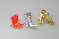 Cowgirl Brooch Lot western boot spur rhinestone enamel cowboy country dance HL8