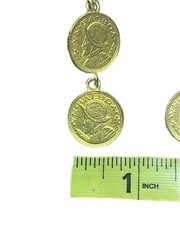 MaryBee Jewelry Vintage Feux Coin Earrings Currency Jewelry Gold Tone