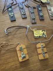 Vintage Lot Imported Rare Wood Necklaces Pieces Teak Walnut 1970s Leather Asian