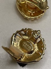 Nolan Miller Pink Venus Women’s Clip On Earrings Gold Plated Crystals
