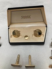 VTG Lot 35+ Pcs of Mens Cufflinks Tiebars-Pins-Clips-Swank Hickok Anson Kreisler