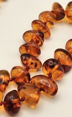 Vintage Baltic Amber Nugget Necklace Hand Knotted 24″ UV