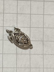 Art Deco Clasp White Gold Diamond Engraved Open Push Box Jewelry Finding