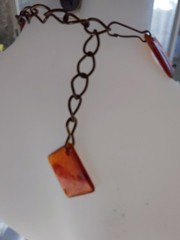 Vintage 1950’s/1960’s Bakelite Tortiose Shell NECKLACE 36″ 14 Amber Pendants