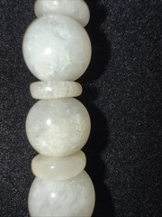 Natural Stone WHITE QUARTZ Lace AGATE Handmade Adjustable length necklace