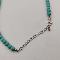 Vintage Southwestern Style Silver Tone Resin Stones Bead Necklace Bracelet Set