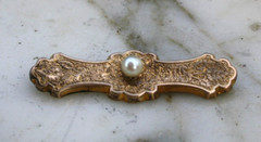 Antique Victorian Brooch/Pin, 10K GF with Pearl, Gorgeous