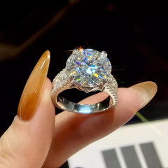 3.00Ct Round Cut Moissanite Solitaire Engagement Ring 14K White Gold Plated Ring