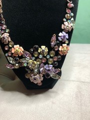 Joan Rivers XXV Classics Collection Necklace Earring Set Enamel Rhinestones