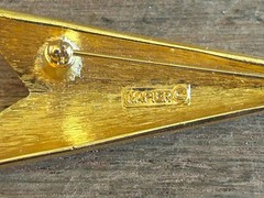Arrow Art Deco Style Brooch Large Vtg Napier 2-7/8″ Fashion Pin Brass/Gold Tone