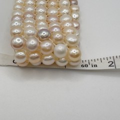 Freshwater Cultured Pearl Bracelet 5 Strand Pink White Lavender Stretch Woven