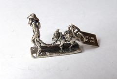 VTG 3D ROCKY MI MAN W/ DONKEY CHARM PENDANT 925 STERLING SILVER 21MM LONG