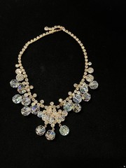 Juliana D&E AB Crystal Bead & Clear Rhinestone Cha Cha Necklace BOOK PIECE
