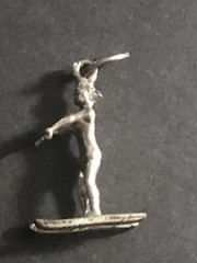 VTG Beau 925 Sterling Silver Water Ski Woman Necklace Pendant/Bracelet Charm