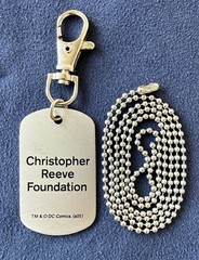 Christopher Reeve Foundation, Superman “Go Forward.” Keychain, Dog Tag
