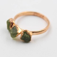Peridot Gemstone Ring, Ring, Rough Gemstone Ring For Her, Material Brass Ring