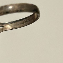 Vtg Sterling 925 Faux Opal Glass Oval Cocktail Ring Sz 8.5