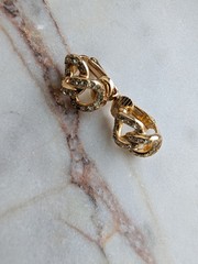 Vintage Christian Dior Gold-Tone Knotted Rope Clip-On Earrings