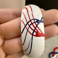 Vintage Necklace Bangle Bracelet Set Patriotic Red White Blue 4th of July 25”