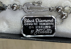 Sterling Hematite Black Diamond Zeidell’s Necklace Earrings Bracelet Vtg 1950s