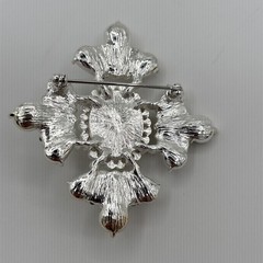 VTG Rhinestone Brooch Lot of 6 Silver Gold Tone Faux Pearl Bear Bowling Ring Etc