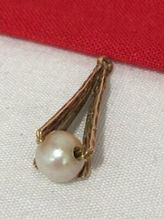 Vintage 14k 14KT Solid Yellow Gold Pearl PENDANT UNSIGNED TESTED 0.86 GRAMS