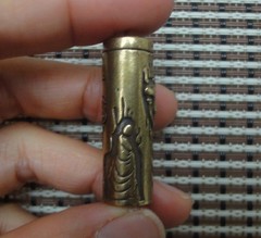 Vintage Style Solid Brass Buddha Hollow Tube Storage Charm Pendant