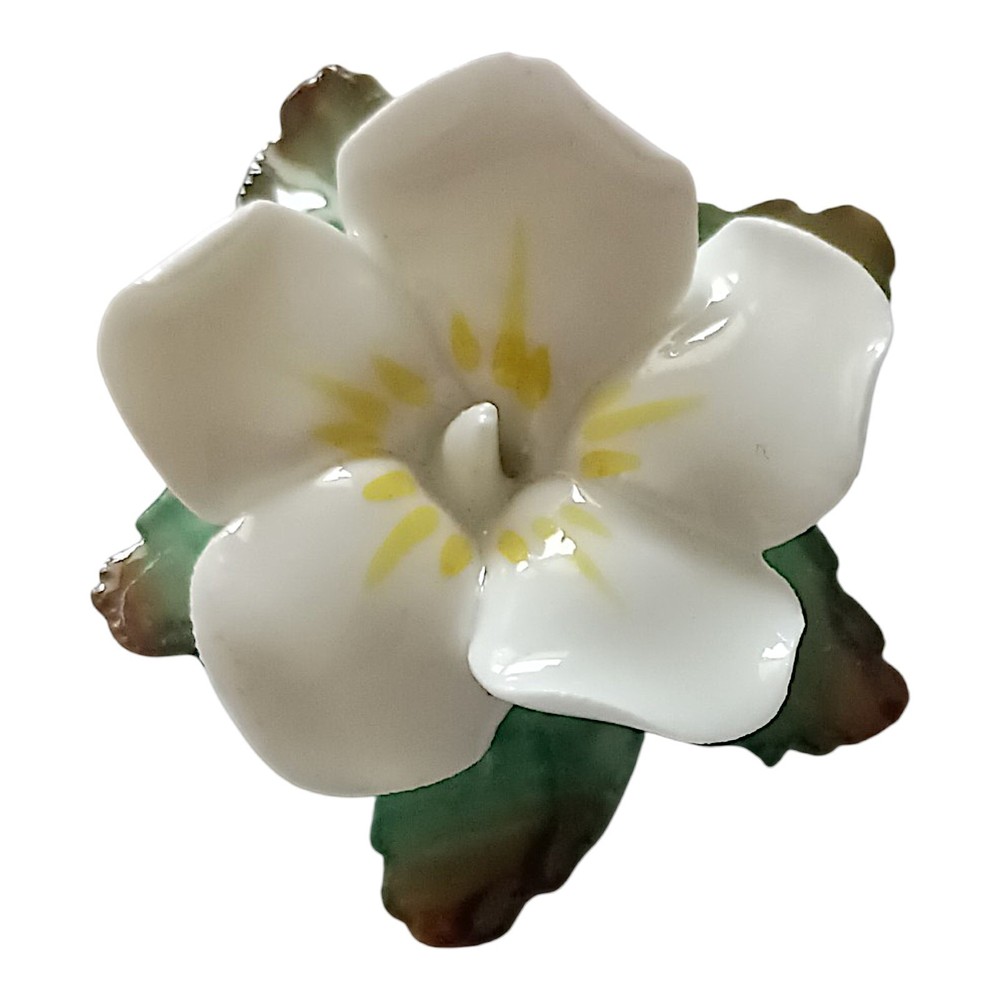 Artone Bone China Gardenia Brooch Pin Flower Floral White England Vintage Dainty