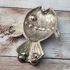 Vintage Pendant Large Colorful Fish (No Chain Included)