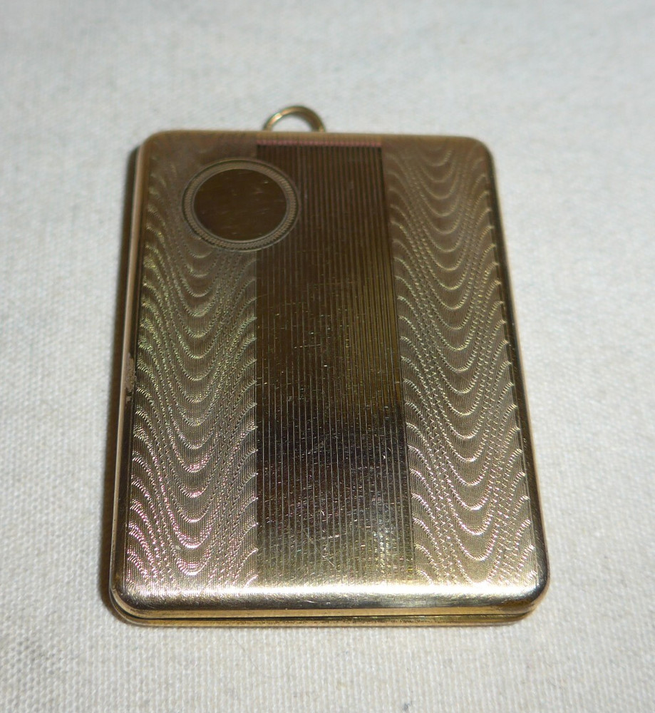 Large Rectangular Signed Marathon GF Art Deco Locket Pendant
