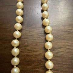 Vintage Glass Pearl Necklace Hand Knotted GSILVER Filigree Clasp 32 Grams, Cream
