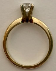 Vintage Solid 14k Yellow Gold Diamond Ring Estate, Natural Diamond, Antique 0.68