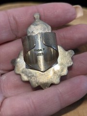 Vintage Darla N Native American Onyx/Silver Cross Ring Adjustable 30g