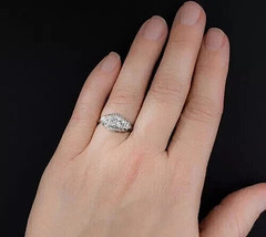 Art Deco Style 2Ct Round Cut Lab Created Diamond Wedding 14K White Gold FN Ring