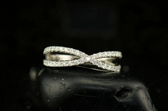 14k White Gold Plated Silver 2Ct Round Cut Moissnite Wedding Bridal Ring Set