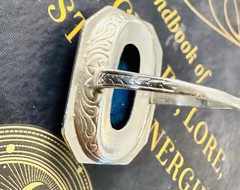 Antique/Vintage Sterling Silver Lapis Lazuli And Marcasite Ring. Art Deco